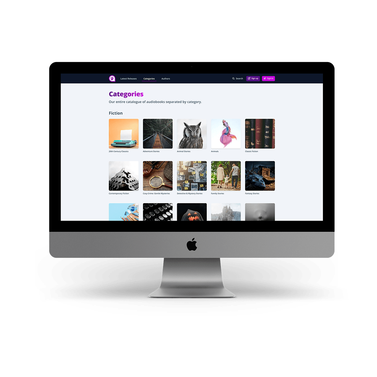 An iMac showing My Calibre website