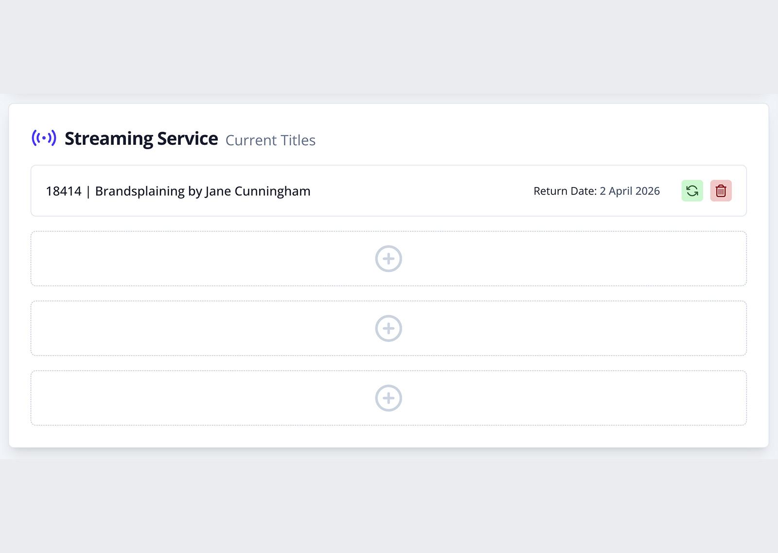 Close-up screenshot of one of the form segments
