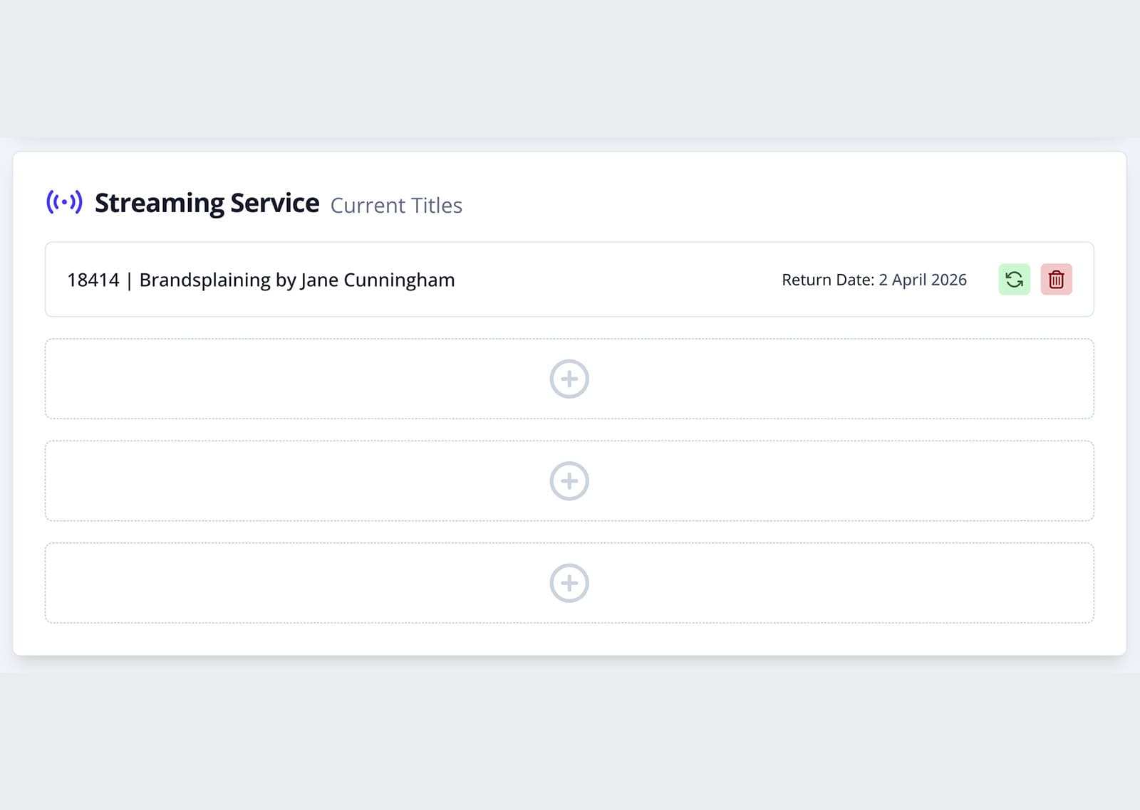 Close-up screenshot of one of the form segments